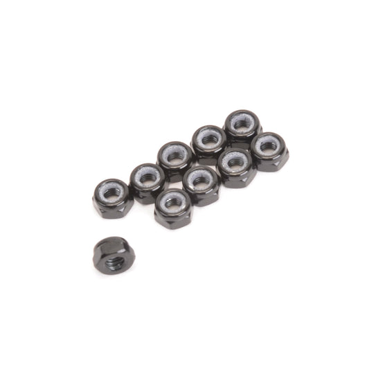 M3 Nyloc Nuts (Low Profile) - Alloy (10pk) Black