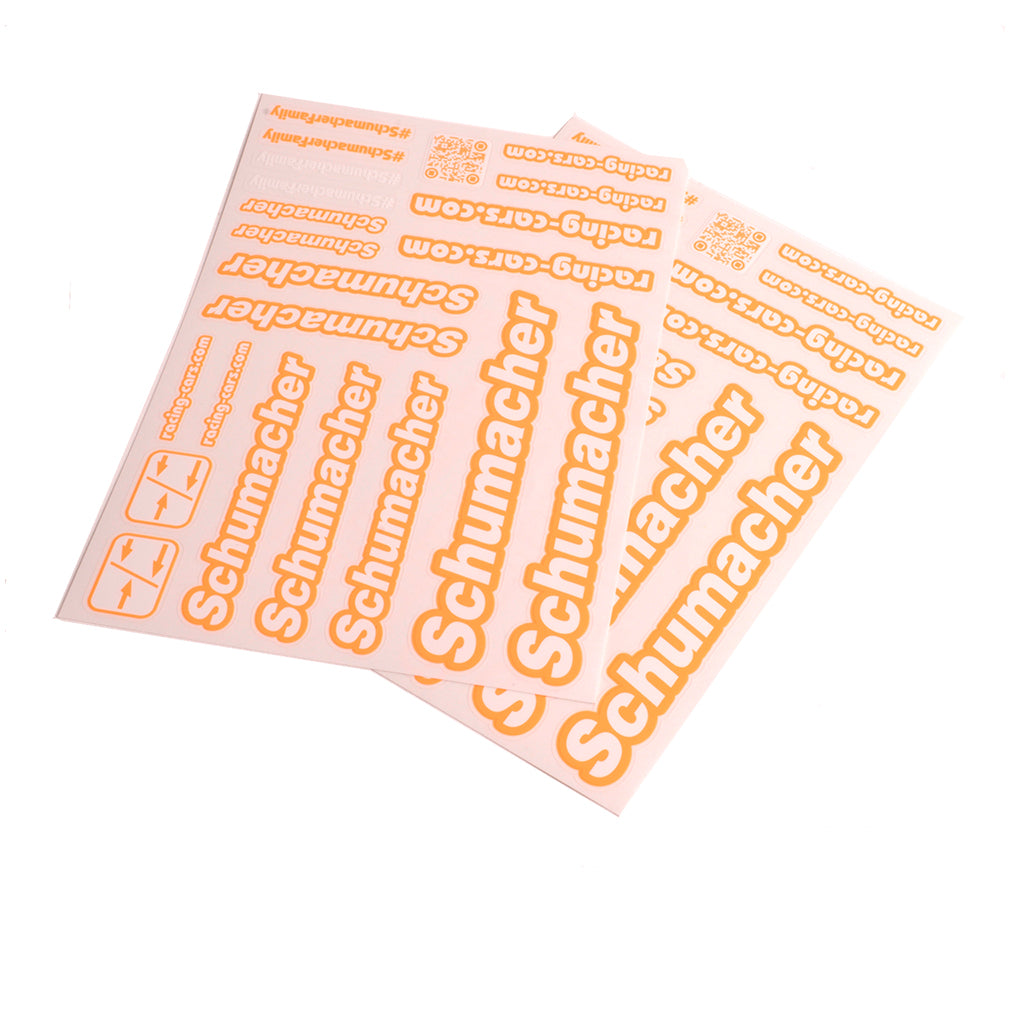 Schumacher Decal Sheet (2pcs) Neon Orange