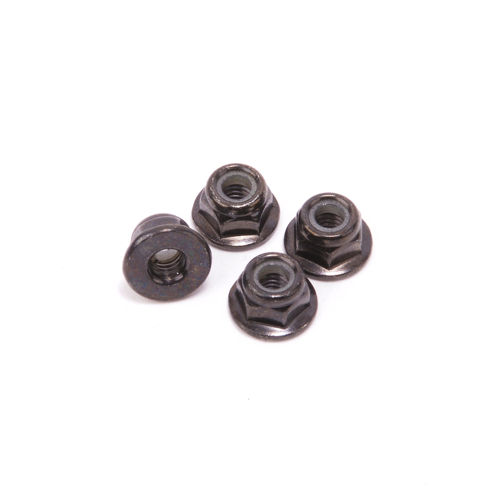 M4 Nyloc Nuts (Flanged) - Steel (4pk) Black